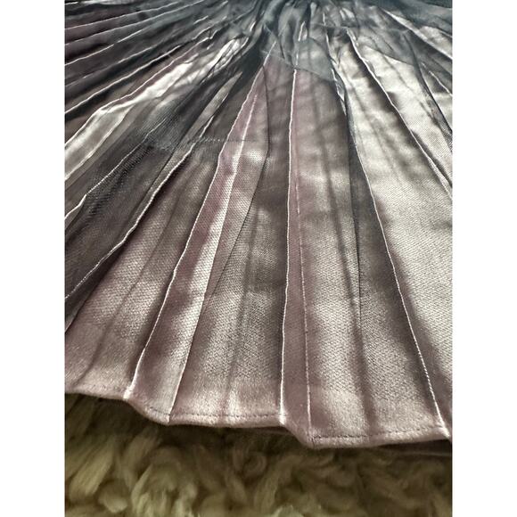 St. John evening Collection Pleated Metallic Skirt pink black tutu knee sz 8 - Picture 13 of 16